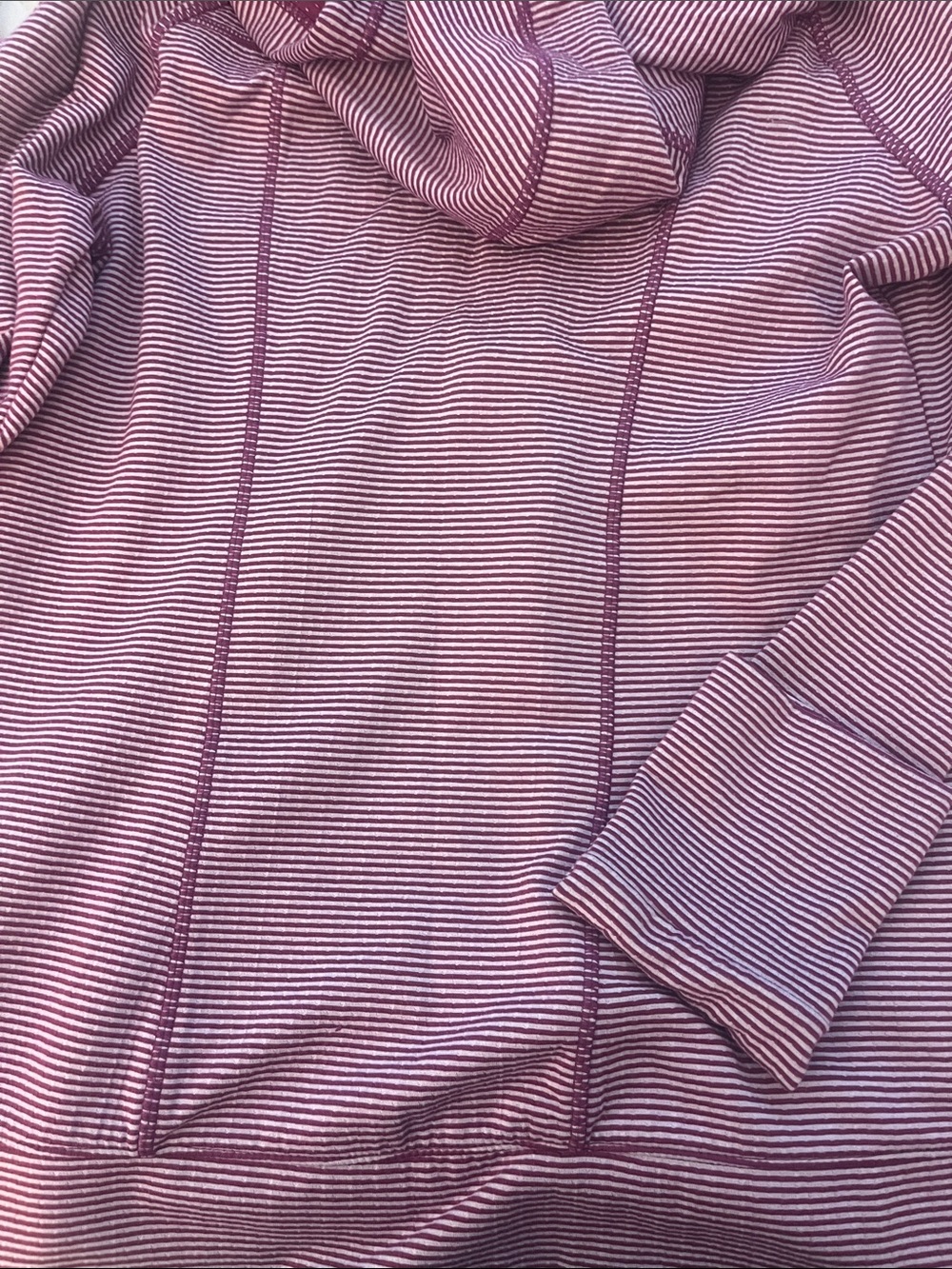 Tangerine Women’s Lavender Striped Hoodie Sweater - Sz L - Picture 4 of 4
